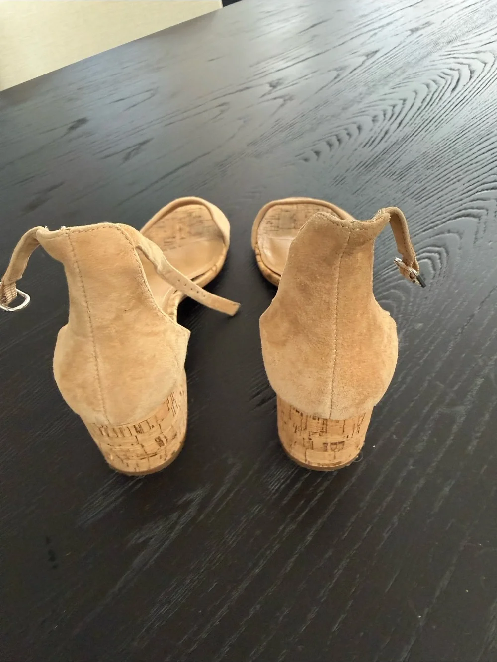Steve Madden Tan Suede Cork Block Heel Sandals